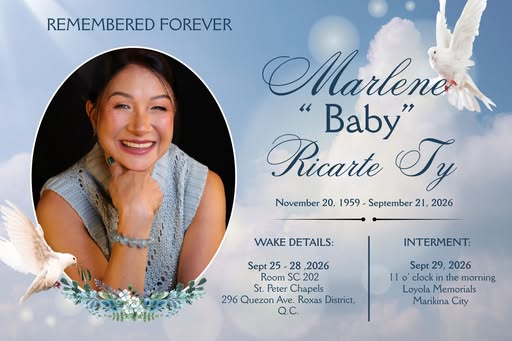 Marlene Ricarte Ty Obituary, Quezon City Death: Beloved Mother Passed Away and Will Be Deeply Missed