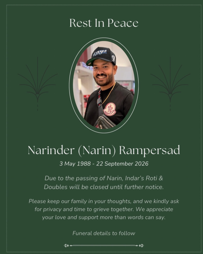Narin Rampersad Obituary, Toronto Ontario Death: Beloved Indar’s Roti & Doubles Co-Owner Passed Away